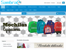 Tablet Screenshot of papeleriasambra.com
